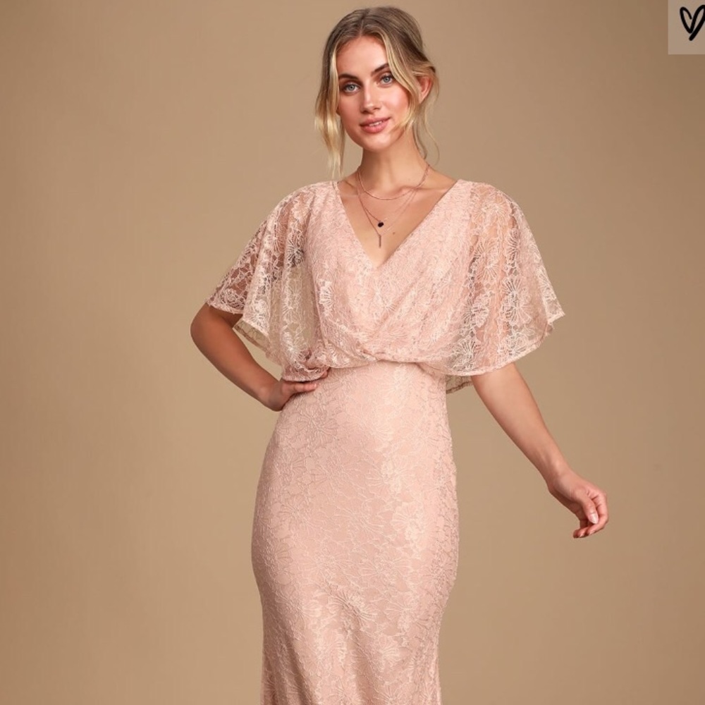 Blush Pink Lace Maxi